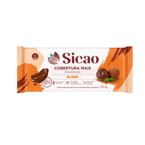 Cobertura Barra Sicao Mais Chocolate Blend - Embalagem com 1,01KG