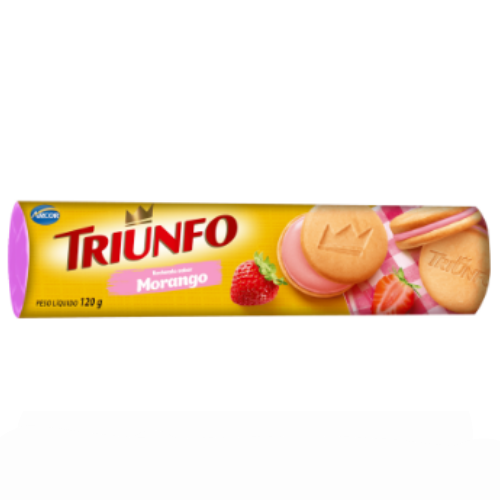 Biscoito Arcor Triunfo Recheado Sabor Morango - Embalagem com 120G