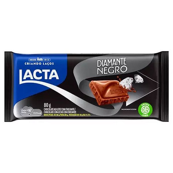 Chocolate Lacta Diamante Negro - Embalagem com 80G