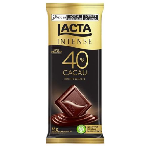 Chocolate Lacta Intense 40% Cacau - Embalagem com 85G