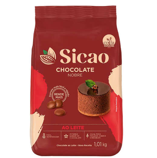 Chocolate Gotas Sicao Nobre ao Leite - Embalagem com 1,01KG