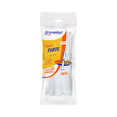Garfo Forte Strawplast Cor Branco - Pacote com 20 UN