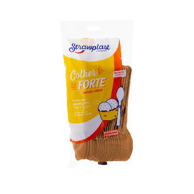 Colher Forte Strawplast Cor Dourado - Pacote com 20 UN