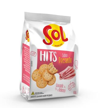 Sol Biscoito Hit Sabor Presunto - 80G