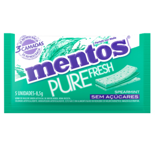 Mentos Pure Fresh Spearmint - Embalagem com 8,5G