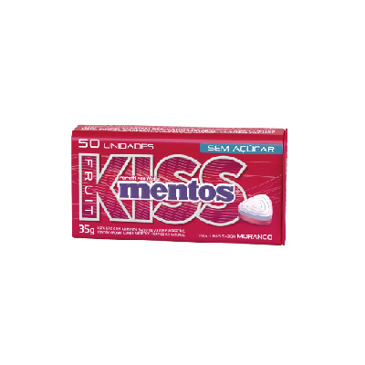 Mentos Kiss Sem  Açucar - Sabor Morango