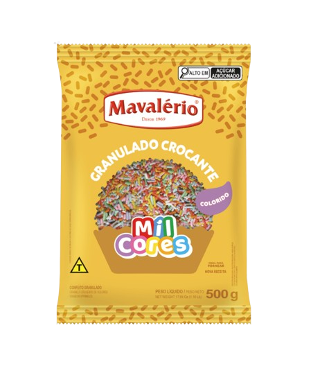 Granulado Crocante Mavalério Colorido - Embalagem com 500G