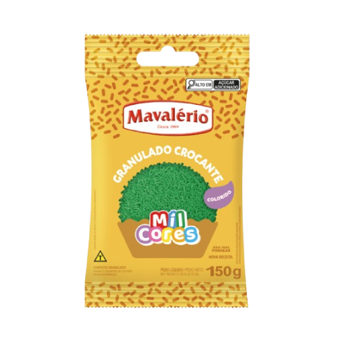 Granulado Crocante Mavalério Verde - Embalagem com 120G