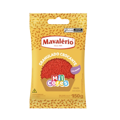 Granulado Crocante Mavalério Rosa - Embalagem com 150G