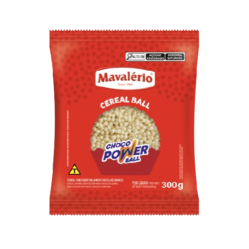 Mini Cereal Ball Mavalério Sabor Chocolate Branco - Embalagem com 300G