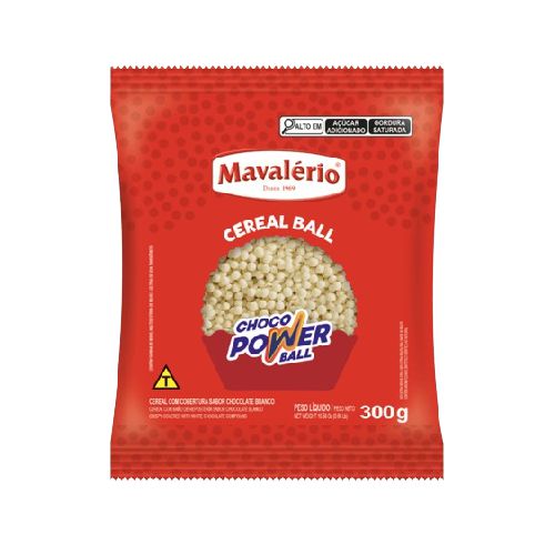 Mavalério Choco Power Ball Micro Chocolate Branco 300G