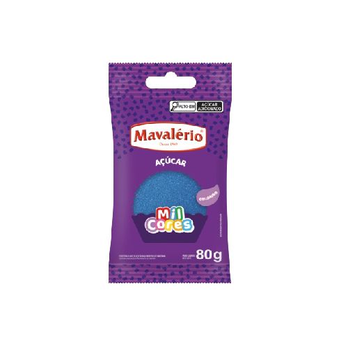 Mavalério Açúcar Colorido Azul 80G