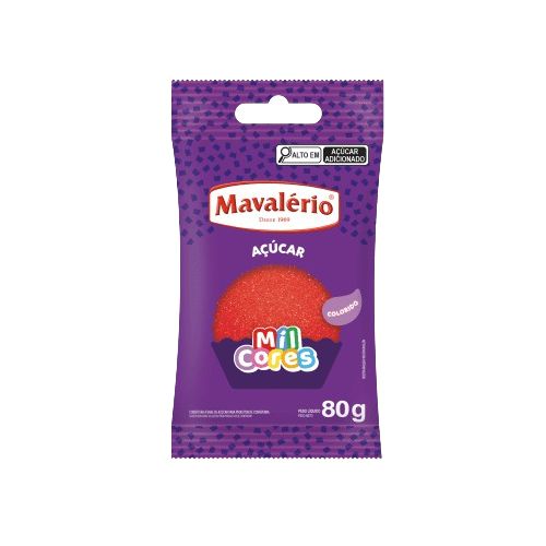 Mavalério Açúcar Colorido Vermelho 80G