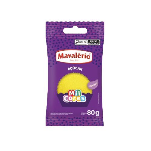 Mavalério Açúcar Colorido Amarelo 80G