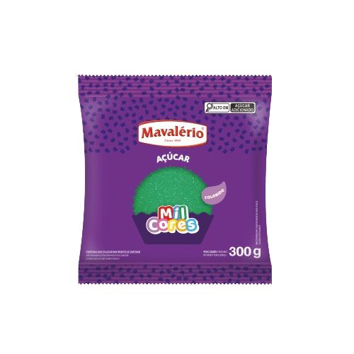 Mavalério Açúcar Colorido Verde Mil Cores 300G