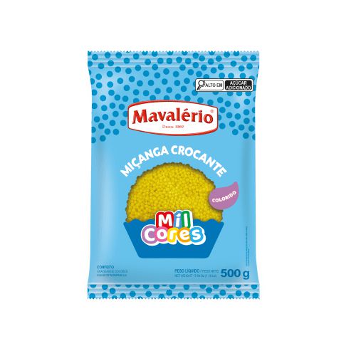 Mavalério Confeito Miçanga Amarela 500G