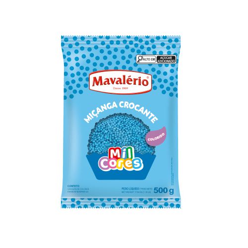 Mavalério Confeito Miçanga Azul 500G