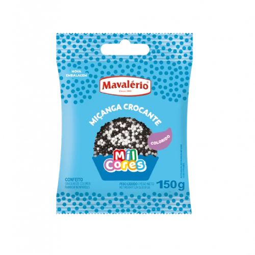 Mavalério Confeito Miçanga Branco E Preto 150G