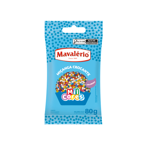Confeito Mavalério Miçanga Sortido - Embalagem com 80G