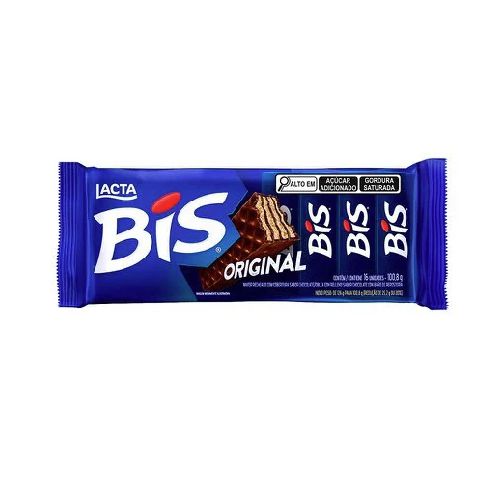 Wafer Bis Chocolate ao Leite  -  Pacote com 100,8G