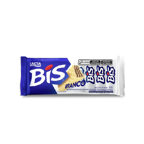 Wafer Bis Laka Chocolate Branco - Embalagem com 100,8G