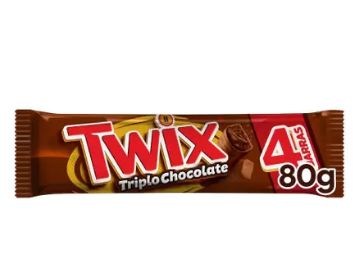 Twix Triplo Sabor Chocolate 4 Barras - 80G