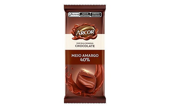 Chocolate Tablete Meio Amargo 80G