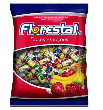 Bala Mastigável Florestal Sortida - Embalagem com 500G