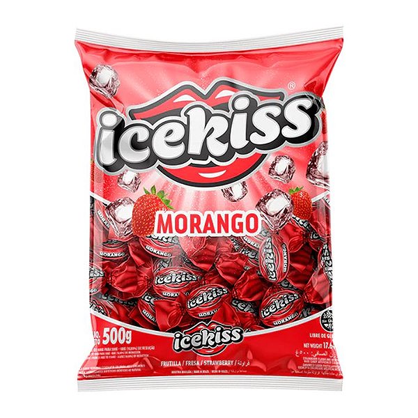 Bala Dura Cory Icekiss Morango - Embalagem com 500G