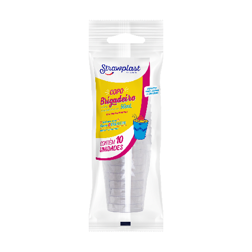 Copo Brigadeiro Strawplast Cor Cristal 50ML - Pacote com 10 UN