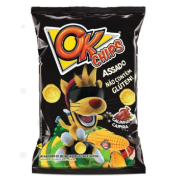 Salgadinho Ok Sabor Galinha Caipira - Pacote com 28G