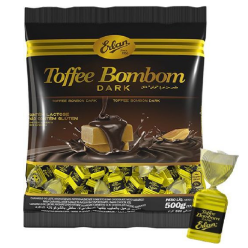 Bombom Erlan Toffee Dark - Embalagem com 500G