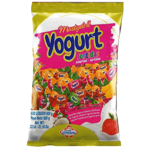 Bala Mastigável Confirma Yogurte Sortida - Embalagem com 600G