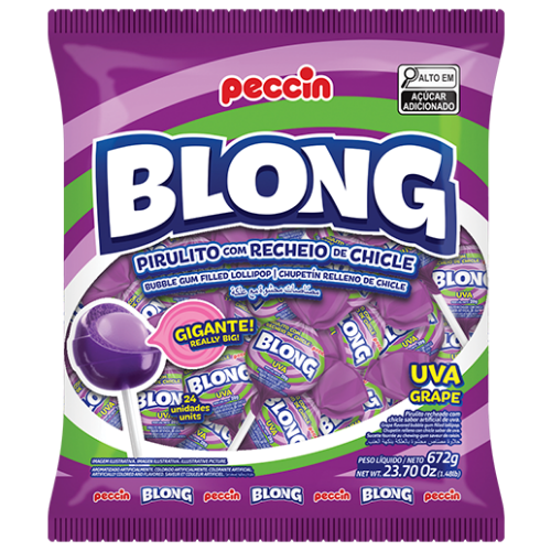 Pirulito Blong Sabor Uva - Pacote com 672G