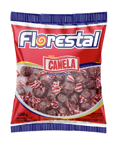 Bala Dura Florestal Sabor Canela - Embalagem com 500G