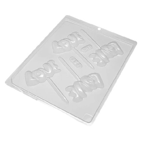 Forma De Acetato Simples Pirulito Love - Forminha com 4 Moldes
