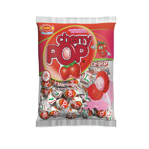 Pirulito Cherry Pop Sabor Morango - Pacote com 700G