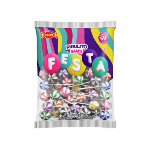 Pirulito Sam´s Festa Mix - Pacote com 500G