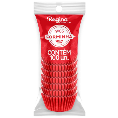 Forminha Papel Regina Nº 05 Vermelha - Embalagem com 100 UN