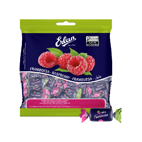 Bala Mastigável Framboesa Erlan 400G