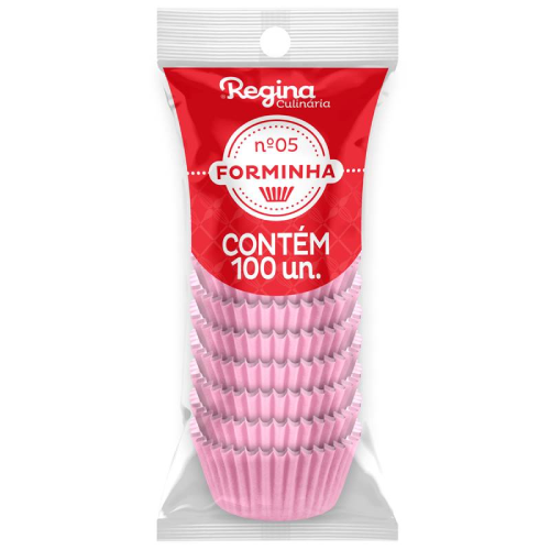 Forminha Papel Regina Nº 05 Rosa Candy - Embalagem com 100 UN