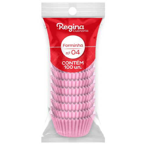 Forminha Papel Regina Nº 04 Rosa Candy - Embalagem com 100 UN