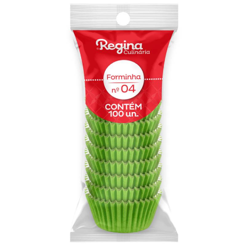 Forminha Papel Regina Nº 04 Verde Limão - Embalagem com 100 UN
