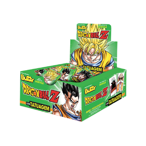 Chiclete Buzzy Dragonbal Z Com Tatuagem Hortelã 360G