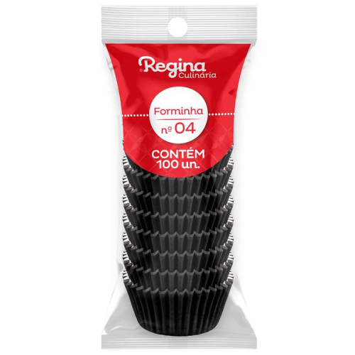 Forminha Papel Regina Nº 04 Preta - Embalagem com 100 UN