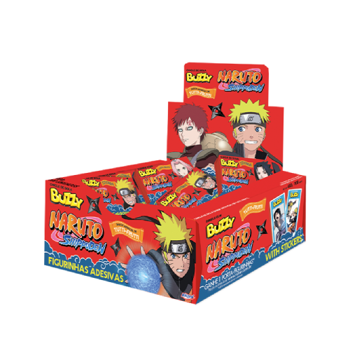 Chiclete Buzzy Naruto Sabor Tutti Frutti - Embalagem com 360G