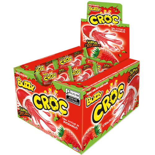 Chiclete Buzzy Croc Sabor morango - Embalagem com 172G