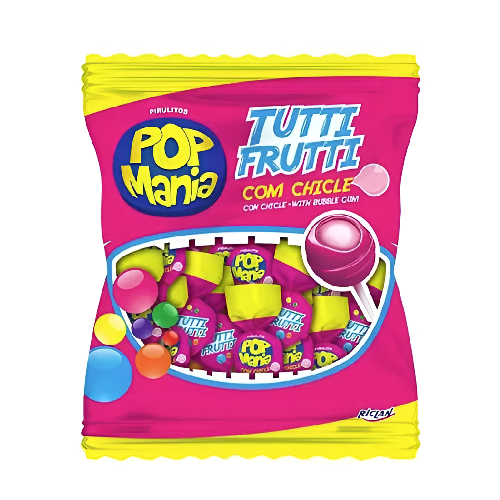 Pirulito Pop Mania Tutti Frutti - Pacote com 600G