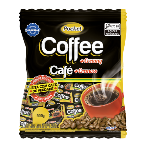 Bala Dura Pocket Café - Embalagem com 500G
