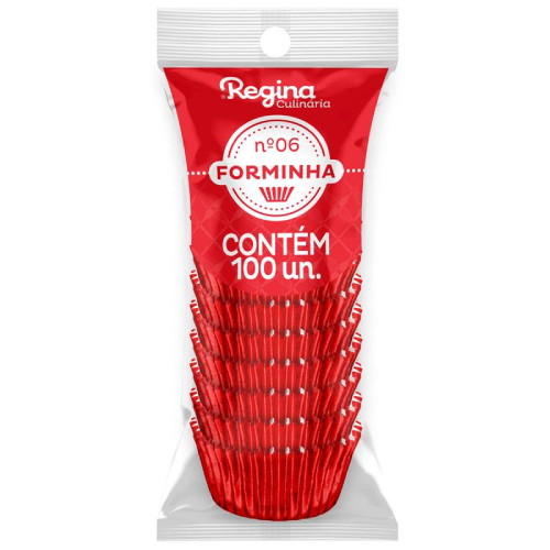 Forminha Laminada Regina Nº 05 Vermelho - Embalagem com 50 UN
